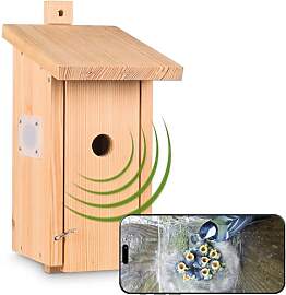 Kamera im Vogelhaus Nestblick Plus in Beige mit