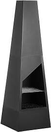 Kamin-Feuerstelle mit Grillrost schwarz Stahl