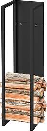 Kaminholzregal 100 x 25 x 25cm aus Metall Schwarz