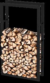Kaminholzregal aus Metall Schwarz80x25x150cm
