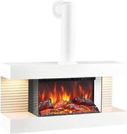 KAMINIO Elektrischer-Kamin LIZ weiß Metall B/H/T: 