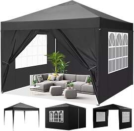 KANWOD Pavillon 3x3 m TORM, Partyzelt Wasserdicht