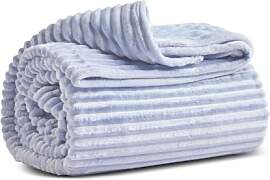 KARACA Ruby Stripe Wellsoft Einzel Decke, Blau