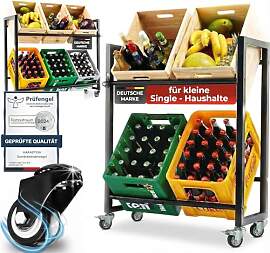 KARASTEIN® Getränkekistenregal mit Rollen für 4 