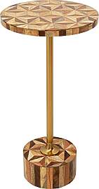 Kare Design Beistelltisch Domero Geo Gold/Braun,