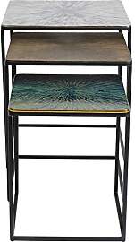 Kare Design Beistelltisch Ray Square (3/Set),