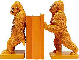 Kare Design Buchstütze Gorilla (2/Set), Orange,