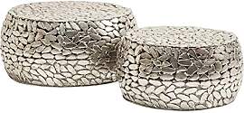 Kare Design Couchtisch Pebbles Deluxe, Silber,