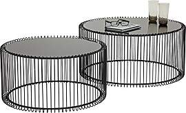 Kare Design Couchtisch Wire 2er Set, Schwarz,