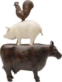 Kare Design Deko Figur Farm Animals, Mehrfarbig,