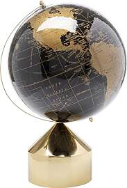 Kare Design Deko Objekt Globe Top, Schwarz, Gold,