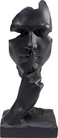 Kare Design Deko Objekt Quiet Face Schwarz, Deko