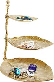 Kare Design Etragere Leaf, Gold, 46x32x45 cm,