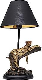 Kare Design Tischlampe Relax Leopard Schwarz/Gold, 