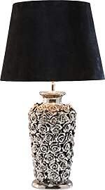 Kare Design Tischleuchte Rose, Silber/Schwarz,
