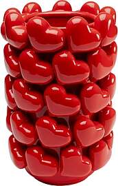 Kare Design Vase Hearts, Rot, Herzen,
