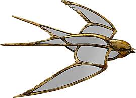 Kare Design Wandobjekt Swallow Mirror, Gold,