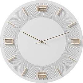 Kare Design Wanduhr Leonardo, Weiß/Gold, 49cm
