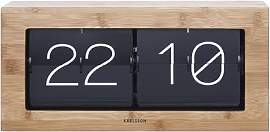Karlsson KA5642WD Tisch Wanduhr XL Flip Clock Holz 