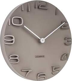 Karlsson Wanduhr On The Edge - Warmes Grau/Chrom - 