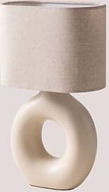 Katy Keramik-tischlampe Gardenia Weiß - Sklum