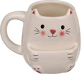 Katze Kaffeebecher mit Keksfach - Kätzchen Tasse