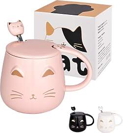 Katzen-Tasse Süße Kaffeetasse aus Keramik mit