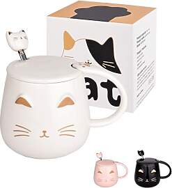 Katzen-Tasse Süße Kaffeetasse aus Keramik mit