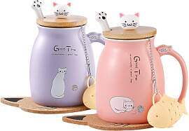 Katzen-Tasse Süße Keramik Kaffeetasse mit