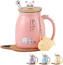 Katzen-Tasse Süße Keramik Kaffeetasse mit