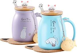 Katzen-Tasse Süße Keramik Kaffeetasse mit