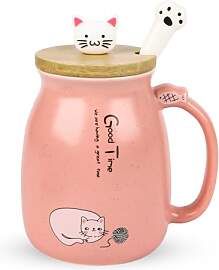 Katzen-Tasse Süße Keramik Kaffeetasse mit