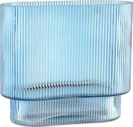 KAYLETIN Geriffelte Vase für Blumen, blaue