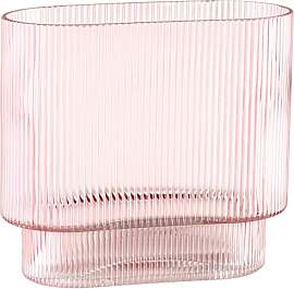 KAYLETIN Geriffelte Vase für Blumen, rosa