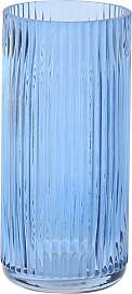KAYLETIN Gerippte Glasvase, blaue Glasvase für