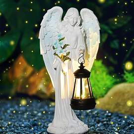 KBIBCK Solar Engel Gartenstatuen, Wetterfest