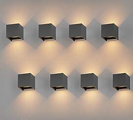 K-Bright 8 Stück LED Wandleuchten Innen/Außen