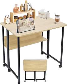 KEBMCHN Klapptisch Schreibtisch mit Regal,