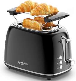 Keenstone Toaster 2 Scheiben, Retro Edelstahl