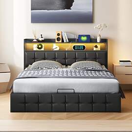 KeepGoon Doppelbett 140 x 200cm,Polsterbett mit
