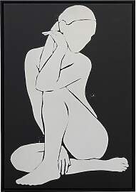 Keilrahmenbild Denise in Schwarz ca. 60x90cm