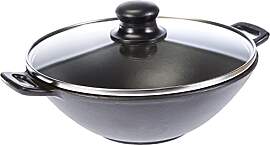 kela Gusseisen Wok mit Glasdeckel 24 cm, Mini