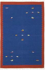 Kelim Teppich - Trendy 180 x 120 cm - blau
