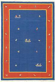 Kelim Teppich - Trendy 300 x 200 cm - blau