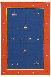 Kelim Teppich - Trendy 300 x 200 cm - blau