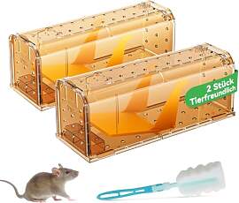 KENNEAS Mausefalle Lebend 2er Pack, Lebendfalle