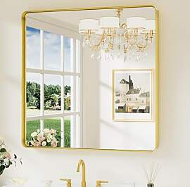 Keonjinn Wand Spiegel Gold 90x90cm,