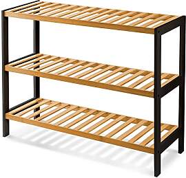 KEPLIN Schuhregal mit 3 Etagen, natürlicher