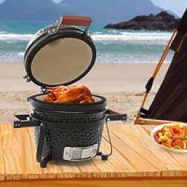 Keramik-Holzkohlegrill Tragbarer Outdoor-BBQ-Grill 