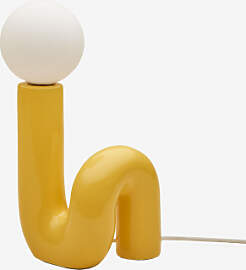 Keramik-tischlampe Mit Vireto-glaskugel Gelb